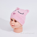 Chapéu de gorro de malha de camada dupla para bebê no inverno